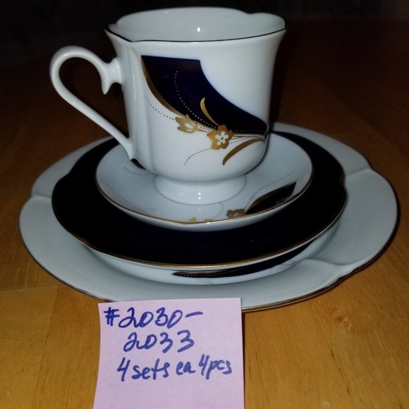 2032 Collectible 4 pc Tea Cup Freiberger Porzellan - Picture 1 of 7